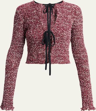 Proenza Schouler Colette Boucle Tie-Front Crop Top