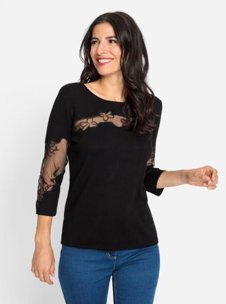 Heine Rundhalspullover HEINE Pullover, Damen, Gr. 34, schwarz, 80% Viskose, 20% Polyamid, unifarben, Pullover Rundhalspullover