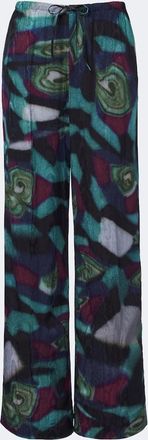 Dries Van Noten Printed moir&eacute; wide-leg pants