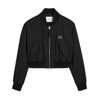 Ami Jassen, Dames, Zwart, L, Nylon, Zwarte Nylon Casual Bomberjas