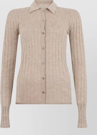 Toteme cashmere silk fitted button-up cardigan