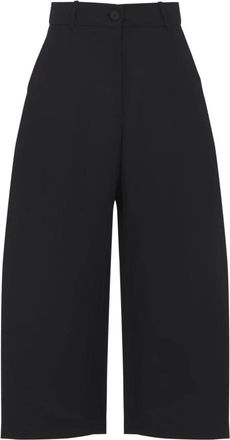 STUDIO NICHOLSON Broeken, Dames, Zwart, XS, Katoen, Chalco Wide Crop Pant