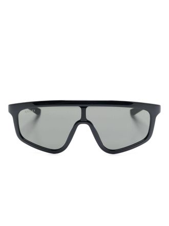 Gucci shield-frame sunglasses - Black