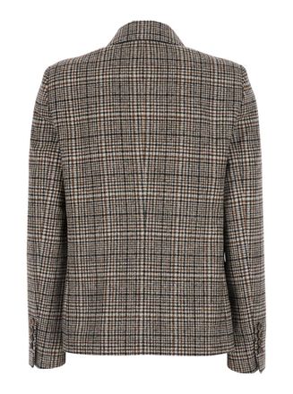 Brunello Cucinelli Womens Double-Breasted Wool Jacket Beige Blazers
