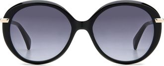 Rag & Bone 56mm Gradient Round Sunglasses in Black/Grey Shaded at Nordstrom Rack