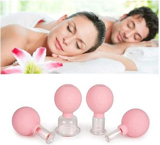 Trade Shop Trade Shop - Set Di 4 Coppette Per Massaggio Facciale Sfera In Silicone Massaggiatore Schiena