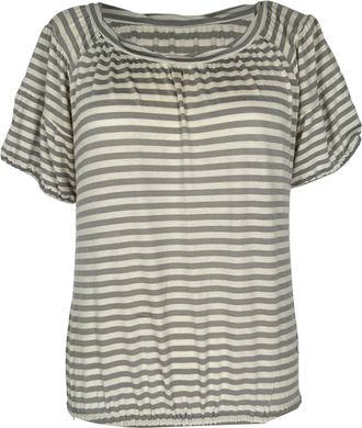 Moschino Cheap and Chic Striped Blouse in Grey Rayon