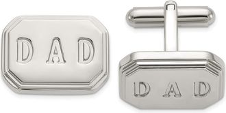 Diamond2Deal Stainless Steel Polished Enameled Dad Cufflinks