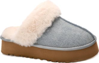 Corkys Footwear Cuddle Up Fur Slippers In Light Blue Denim
