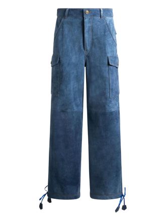 Etro denim-effect drawstring-detail trousers - Blue