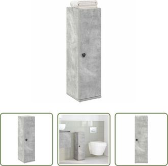 vidaXL vidaXL Armadio da bagno grigio cemento - Mobile da Bagno con Portarotolo Grigio Cemento 20,5x22x72 cm