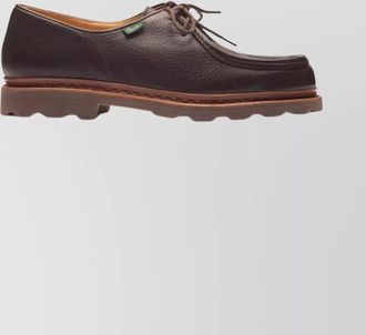 Paraboot round toe textured leather derby shoes michael