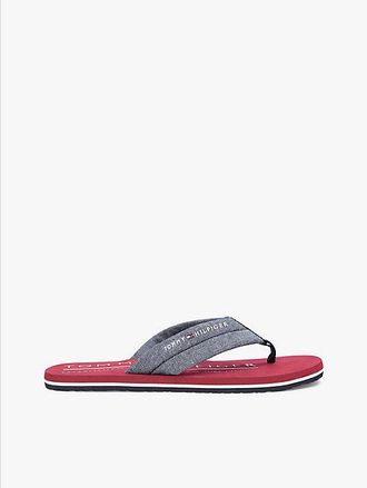 Tommy Hilfiger Pure Linen Chambray Jacquard Flip-Flops