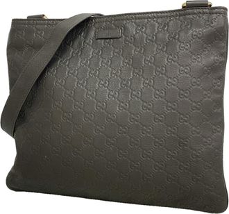Gucci Dark Brown Leather Shoulder Bag (Pre-Owned)