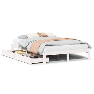 Berkfield Home Bed Frame with Drawers without Mattress White 160x200 cm