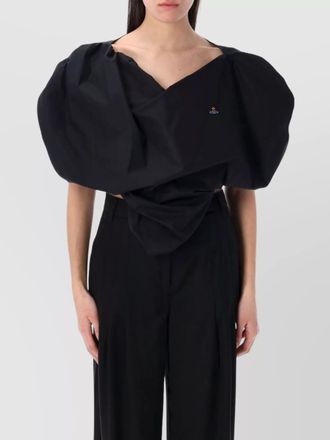Vivienne Westwood asymmetric heart crop top with puff sleeves