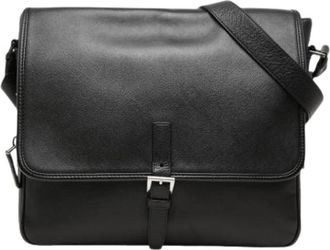 Prada Pre-owned Vintage Messenger Bag - Heren - Vintage Schoudertas - Zwart - ONE Size - Leer - Vintage