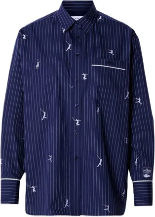 Lacoste Blue Monogram Jacquard Oversized Shirt