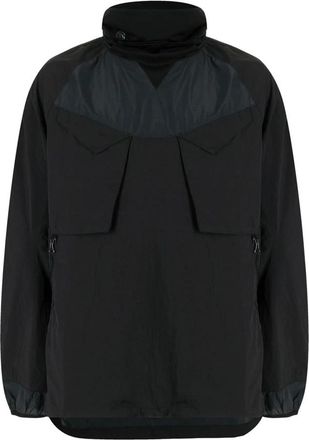 maharishi Light Jackets, male, Black, M, Black Funnel-Neck Jacket with Chest Pockets