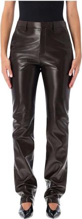 Ralph Lauren Dames, Broeken, Bruin, Maat: XS Leer