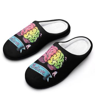 Generic Believe - Brain Cancer Womens Slippers Warm House Slippers Indoor House Shoes with Anti-Skid Rubber Sole
