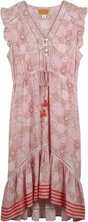 La Plage Womens Nina Midi Dress In Sunshine Floral Geranium