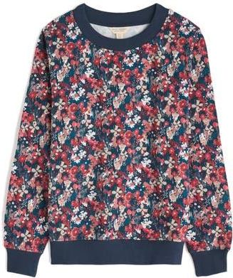 Seasalt Cornwall Bright Wave Floral Organic Cotton Sweatshirt in Moorland Floral Squash at Nordstrom Rack, Size 10 Us / 14 Uk