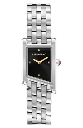 Ferragamo Asymetrique Bracelet Watch, 22mm x 36mm in Stainless Steel at Nordstrom