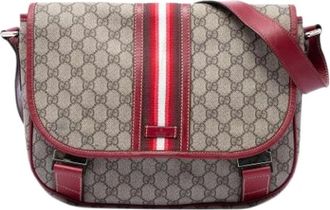 Gucci Pre-owned Vintage Canvas Crossbody Bag - Dames - Vintage Schoudertas - Beige - ONE Size - Leer - Vintage