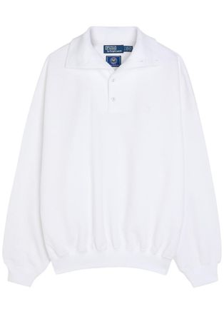 Polo Ralph Lauren Embroidered Cotton-blend Polo Sweatshirt - White - S (UK8-10 / S)