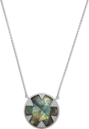Melinda Maria Tessa Labradorite Pendant Necklace in Silver-Lab at Nordstrom