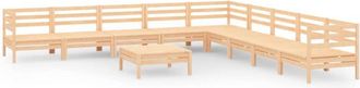 vidaXL Juego De Muebles De Jard&iacute;n 10 Piezas Madera Maciza De Pino Vidaxl