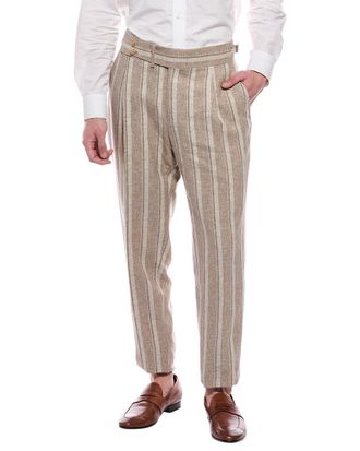 Isaia Wool & Linen-Blend Trouser
