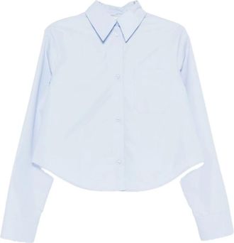 Sportmax PRE Shirt - Dames - Overhemden - Blauw - M - Katoen - Overhemden