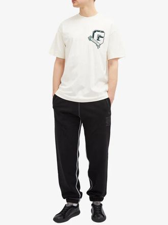 Givenchy Mens Monogram College Embroidered Logo T-Shirt in White Cotton - Size X-Large