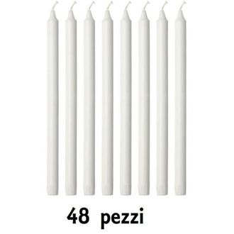 Trade Shop Trade Shop - Set 48 Piezas Velas Blancas De Cera Sin Perfume Longitud 19cm Para Candelabros
