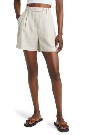 & Other Stories Releaxed Fit Linen Shorts in Beige at Nordstrom Rack, Size 10