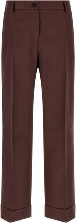 Alberto Biani Brown Straight Flat Front Pant