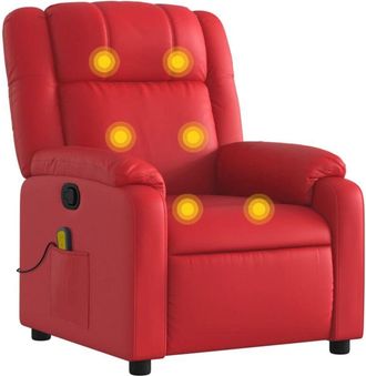 vidaXL Vidaxl - Sill&oacute;n De Masaje Reclinable Cuero Sint&eacute;tico Rojo