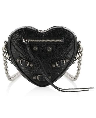 Balenciaga Mini-Schultertasche aus Arenaleder Le Cagole Heart