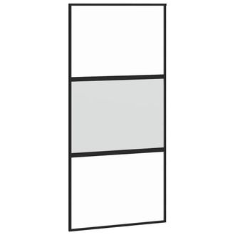 Berkfield Home Sliding Door Black 102.5x205 cm Tempered Glass & Aluminium