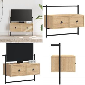 vidaXL Mobile TV a Muro Rovere Sonoma 60,5x30x51 cm Legno Multistrato - Mobile TV - Mobile per TV