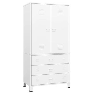 vidaXL Armario Industrial De Metal Blanco 90x50x180 Cm Vidaxl