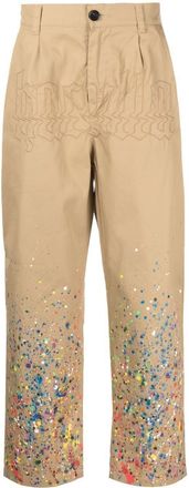 Haculla cotton paint-splatter trousers - men - Cotton - 34 - Brown