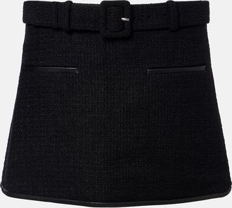 Self Portrait Belted tweed miniskirt