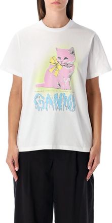 Ganni White Printed T-Shirt