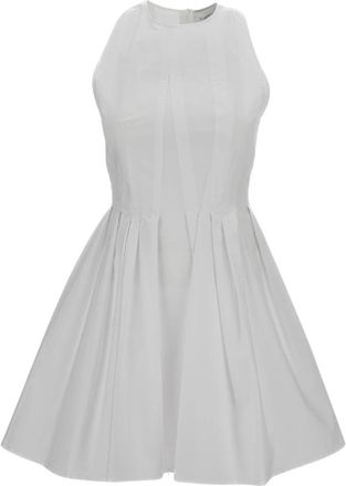 Sportmax Sleeveless Fit and Flare Jurk - Dames - Korte kleedjes - Wit - XS - Katoen - Kleedjes