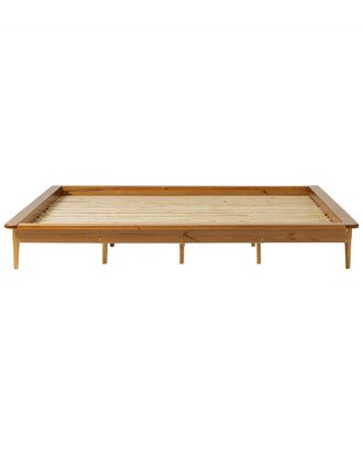 Walker Edison Mid-Century Modern Solid Wood King Platform Bed Frame