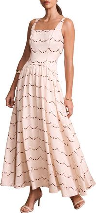 Mint Velvet Spot Print Midi Dress With Thin Straps in Cream at Nordstrom, Size 10