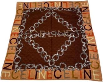 Celine Pre-owned Vintage Sjaal - Dames - Vintage Accessoires - Bruin - ONE Size - Katoen - Vintage